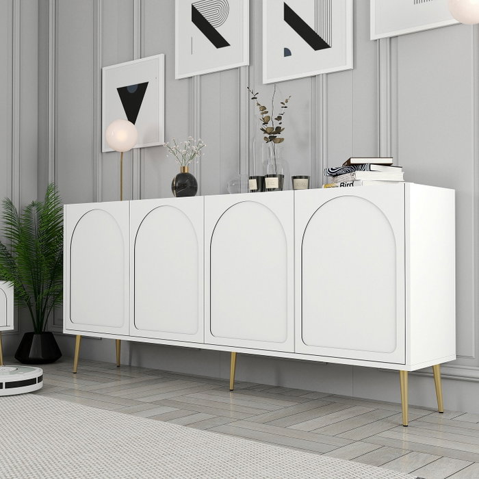 Hanah Home Lyon 80 Consola Blanco y Dorado